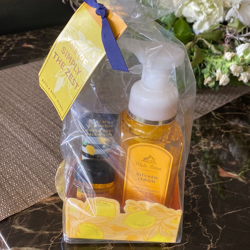 Bed bath and beyond. Gentle foaming soap, shea hand butter cream and hand gel!